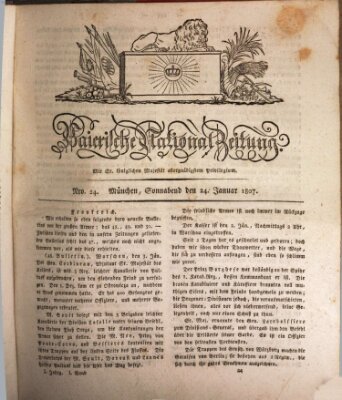 Baierische National-Zeitung Samstag 24. Januar 1807