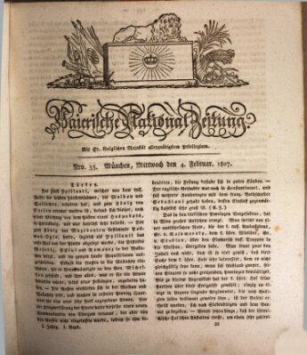 Baierische National-Zeitung Mittwoch 4. Februar 1807