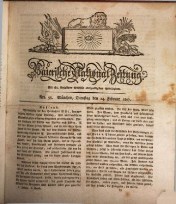 Baierische National-Zeitung Dienstag 24. Februar 1807