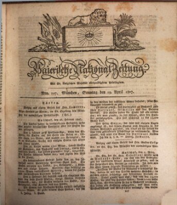 Baierische National-Zeitung Sonntag 19. April 1807