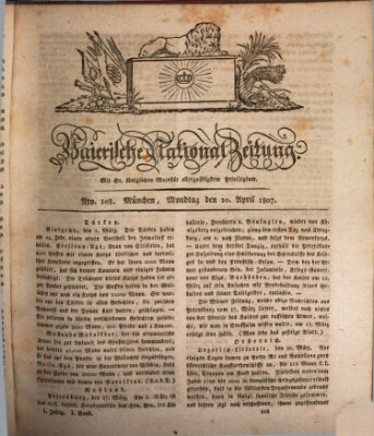 Baierische National-Zeitung Montag 20. April 1807