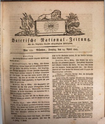 Baierische National-Zeitung Freitag 24. April 1807