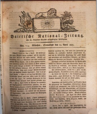 Baierische National-Zeitung Samstag 25. April 1807