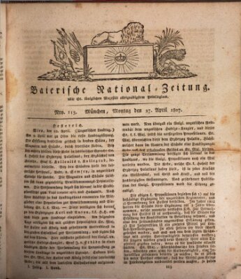 Baierische National-Zeitung Montag 27. April 1807