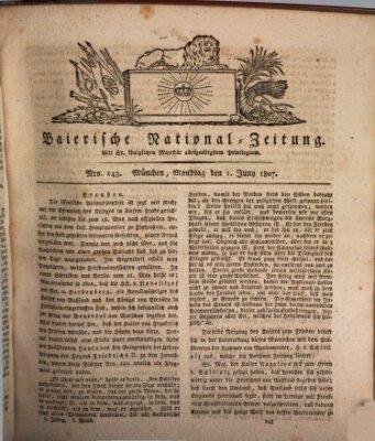 Baierische National-Zeitung Montag 1. Juni 1807