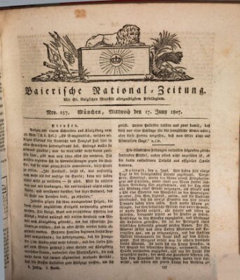 Baierische National-Zeitung Mittwoch 17. Juni 1807