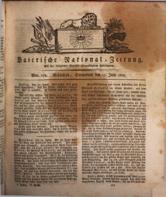 Baierische National-Zeitung Samstag 11. Juli 1807