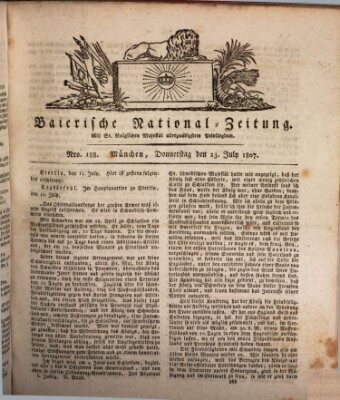 Baierische National-Zeitung Donnerstag 23. Juli 1807