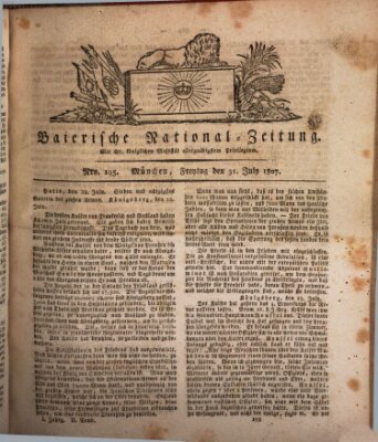 Baierische National-Zeitung Freitag 31. Juli 1807