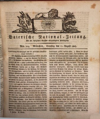 Baierische National-Zeitung Dienstag 11. August 1807