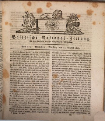 Baierische National-Zeitung Montag 24. August 1807