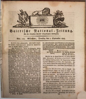 Baierische National-Zeitung Dienstag 8. September 1807