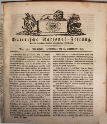 Baierische National-Zeitung Donnerstag 10. September 1807