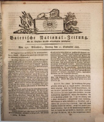 Baierische National-Zeitung Freitag 11. September 1807