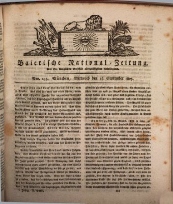 Baierische National-Zeitung Mittwoch 16. September 1807