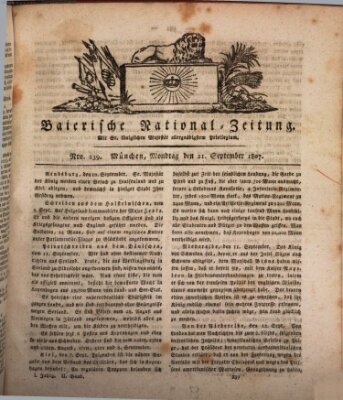 Baierische National-Zeitung Montag 21. September 1807