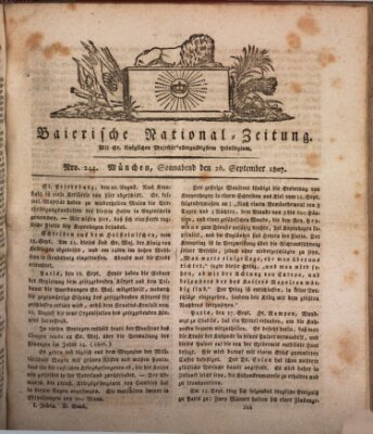 Baierische National-Zeitung Samstag 26. September 1807