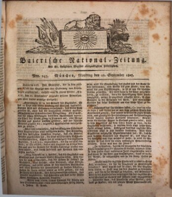 Baierische National-Zeitung Montag 28. September 1807