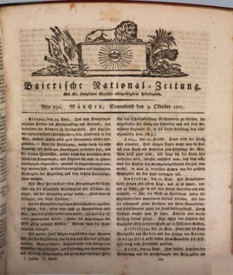 Baierische National-Zeitung Samstag 3. Oktober 1807