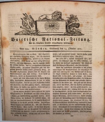 Baierische National-Zeitung Mittwoch 14. Oktober 1807