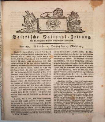 Baierische National-Zeitung Dienstag 27. Oktober 1807