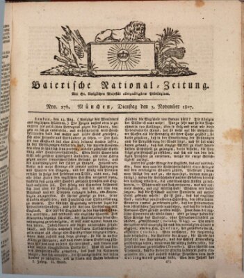 Baierische National-Zeitung Dienstag 3. November 1807