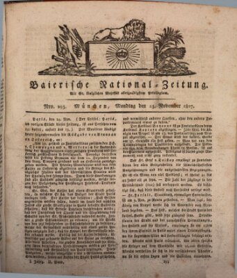 Baierische National-Zeitung Montag 23. November 1807