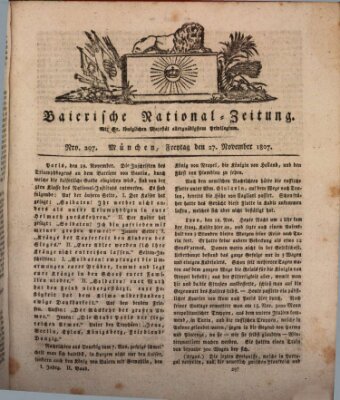 Baierische National-Zeitung Freitag 27. November 1807