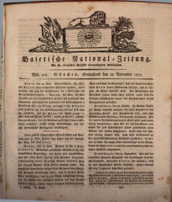 Baierische National-Zeitung Samstag 28. November 1807