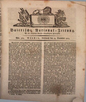 Baierische National-Zeitung Mittwoch 23. Dezember 1807
