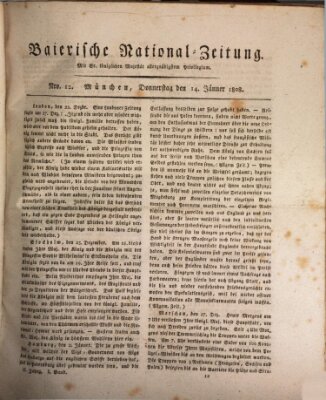 Baierische National-Zeitung Donnerstag 14. Januar 1808