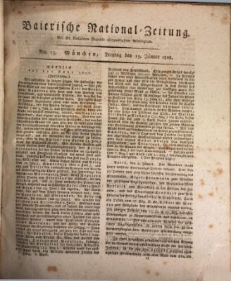 Baierische National-Zeitung Freitag 15. Januar 1808