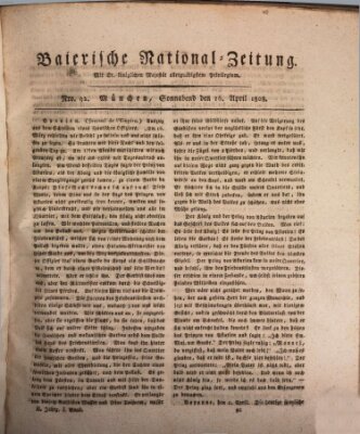 Baierische National-Zeitung Samstag 16. April 1808