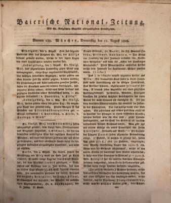 Baierische National-Zeitung Donnerstag 11. August 1808