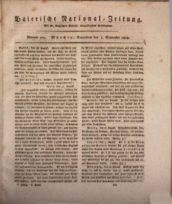 Baierische National-Zeitung Samstag 3. September 1808