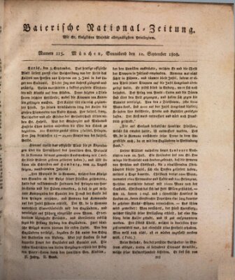 Baierische National-Zeitung Samstag 10. September 1808