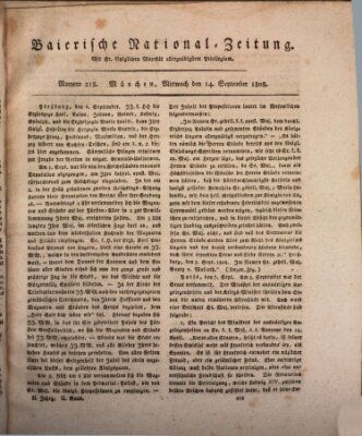 Baierische National-Zeitung Mittwoch 14. September 1808