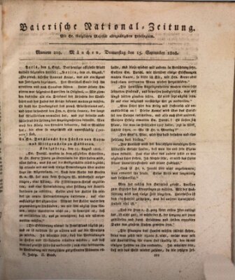 Baierische National-Zeitung Donnerstag 15. September 1808