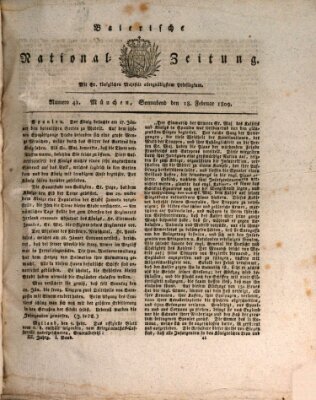 Baierische National-Zeitung Samstag 18. Februar 1809