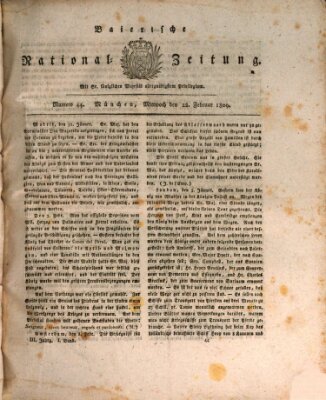 Baierische National-Zeitung Mittwoch 22. Februar 1809