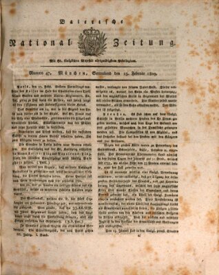 Baierische National-Zeitung Samstag 25. Februar 1809