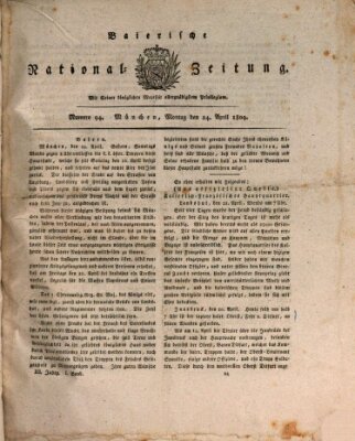 Baierische National-Zeitung Montag 24. April 1809