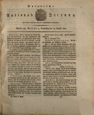 Baierische National-Zeitung Donnerstag 10. August 1809