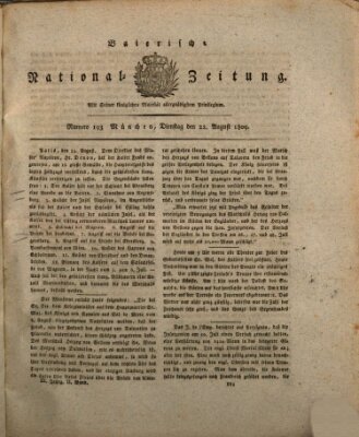 Baierische National-Zeitung Dienstag 22. August 1809