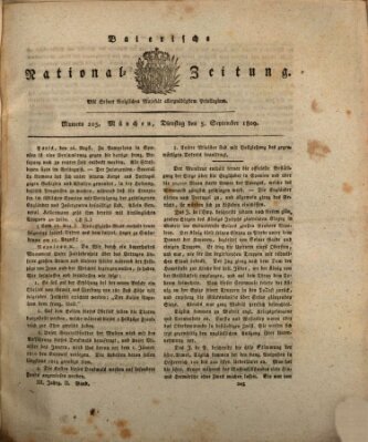 Baierische National-Zeitung Dienstag 5. September 1809