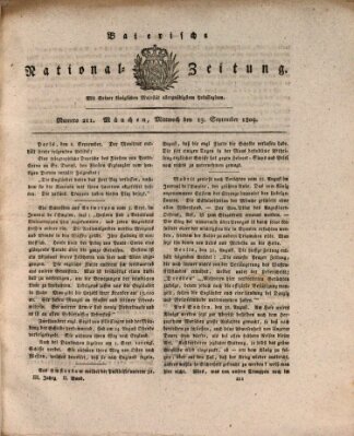 Baierische National-Zeitung Mittwoch 13. September 1809