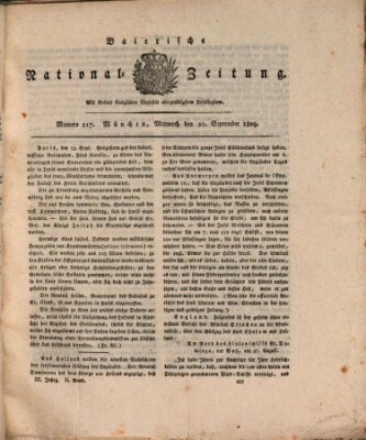 Baierische National-Zeitung Mittwoch 20. September 1809