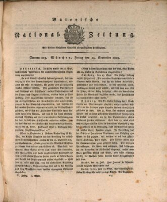 Baierische National-Zeitung Freitag 29. September 1809