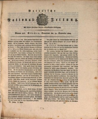 Baierische National-Zeitung Samstag 30. September 1809