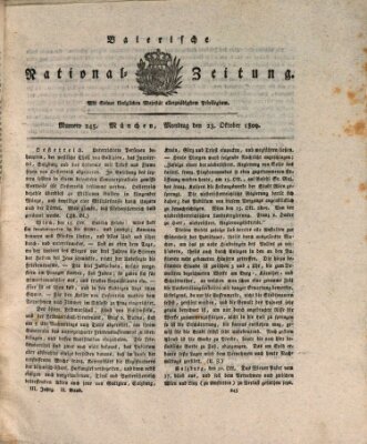 Baierische National-Zeitung Montag 23. Oktober 1809